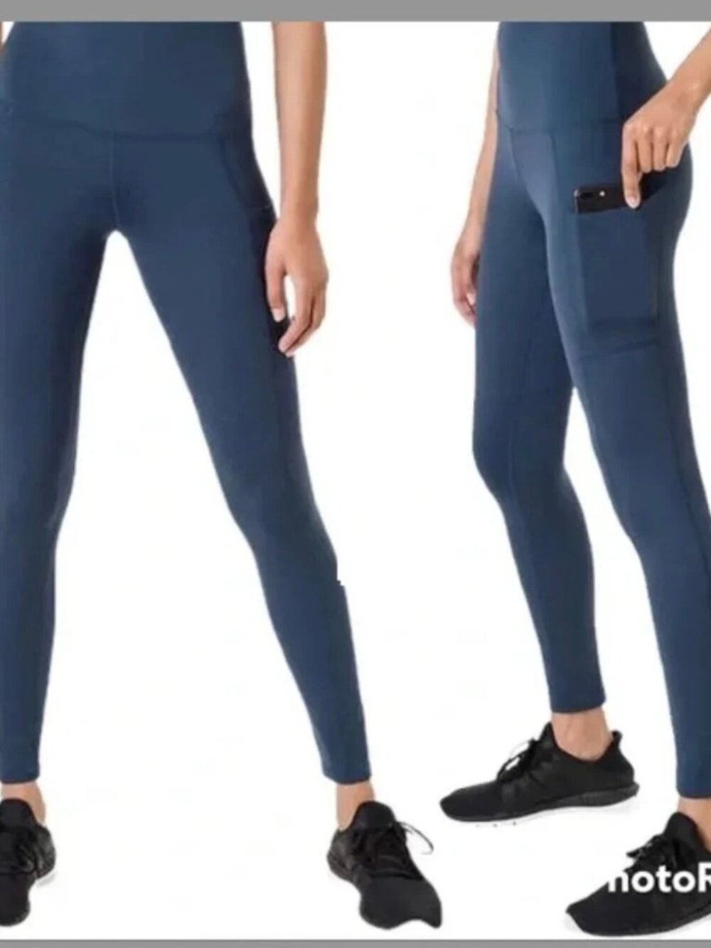 TUFF Higher Waist side pocket Yoga Pant Legging Blue, size Medium